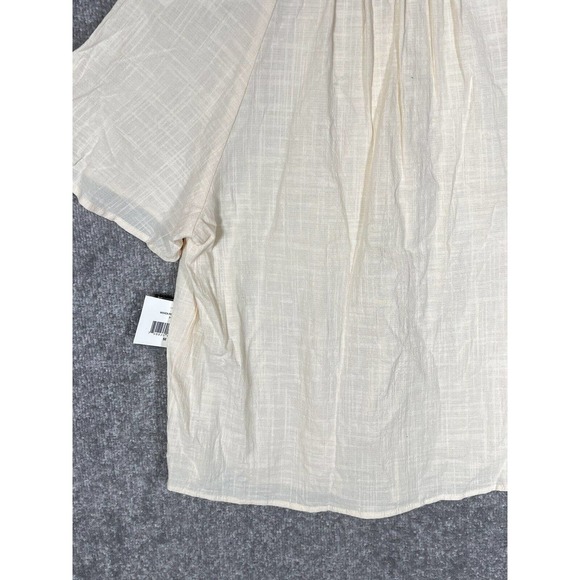 Falls Creek Short Sleeve Woven Pintuck Ruffle Pleated Top Womens Size Medium NWT - Picture 13 of 15